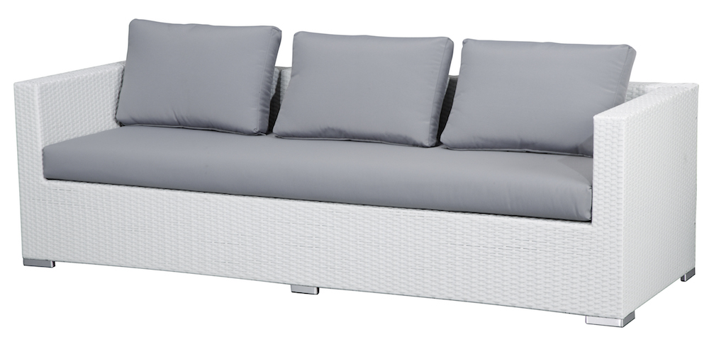 Outdoor Wicker Modular Sectional Sofa Set - White Wicker