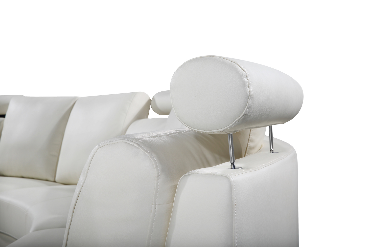 circular white leather sofa