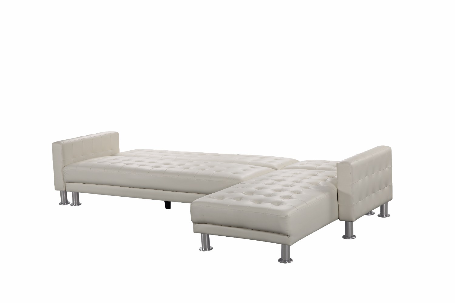 White Leather Sectional Sleeper Sofa