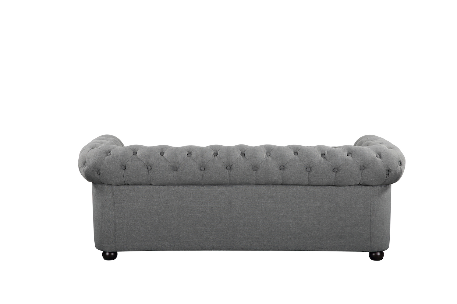 Modern Chesterfield Style Sofa - Dark Grey Fabric